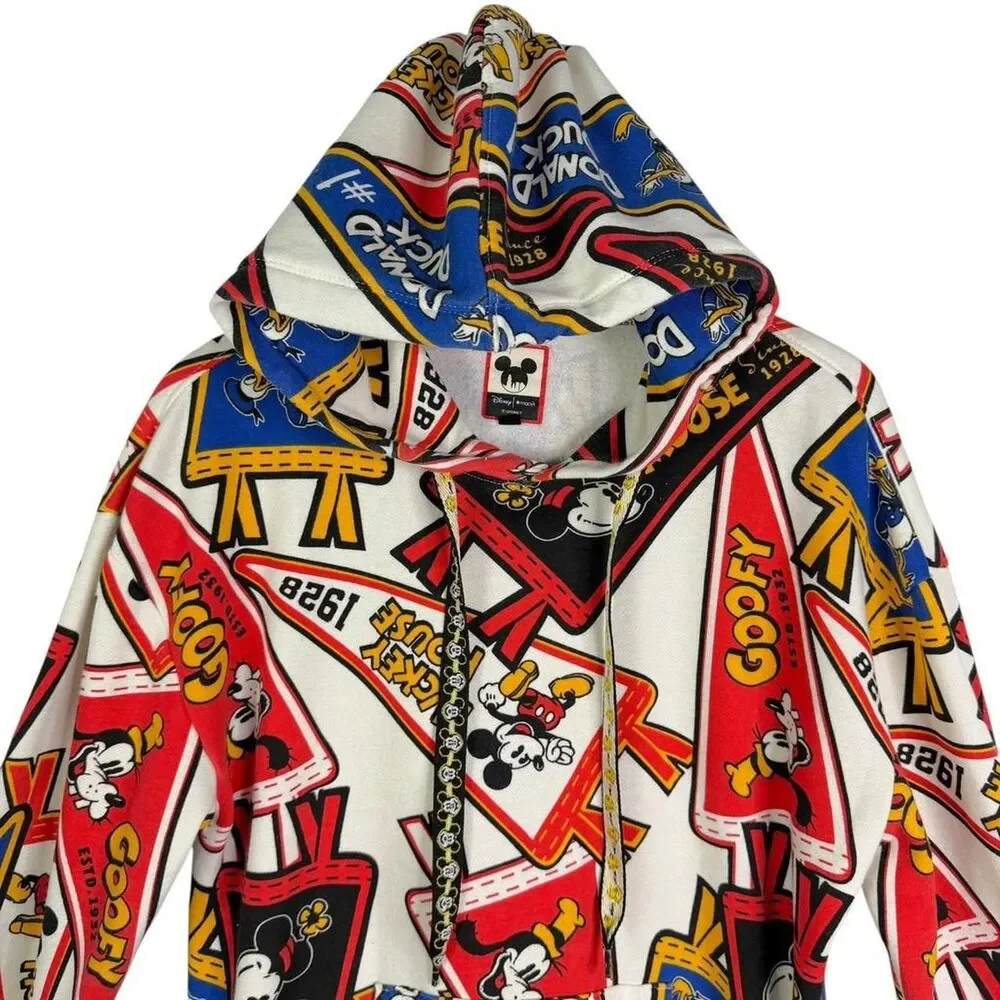 Disney x Macy's Varsity Pennant Hoodie Mickey Minnie Goofy Donald Retro Unisex